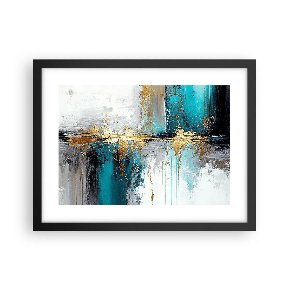 Poster in einem schwarzem Rahmen - Alles fließt - 40x30 cm