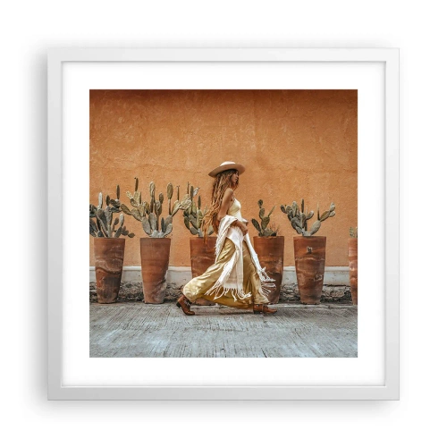 Poster in einem weißen Rahmen - Hippie-Stil - 40x40 cm