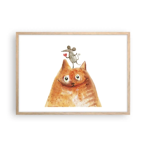 Poster in einem Rahmen aus heller Eiche - Paradoxien der Liebe - 70x50 cm