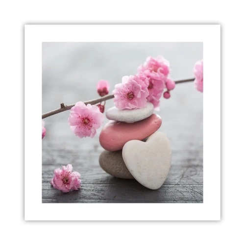 Poster - Glückseligkeit mit einer Kirschblüte - 40x40 cm