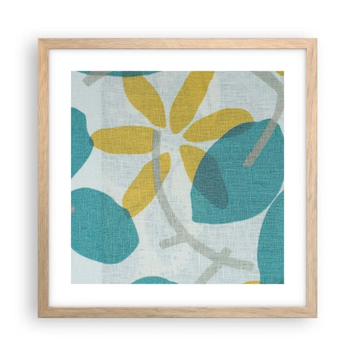 Poster in einem Rahmen aus heller Eiche - Unter den azurblauen Blättern - 40x40 cm