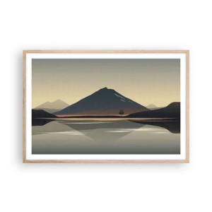 Poster in einem Rahmen aus heller Eiche - Spiegelreflexion - 91x61 cm