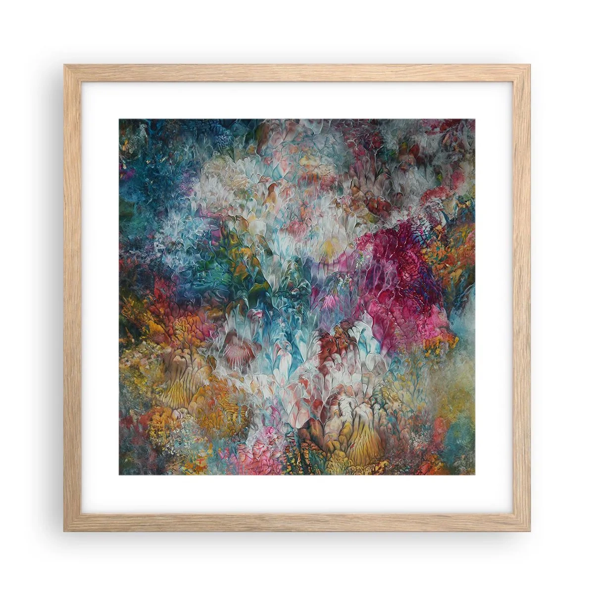 Poster in einem Rahmen aus heller Eiche - In voller Blüte - 40x40 cm