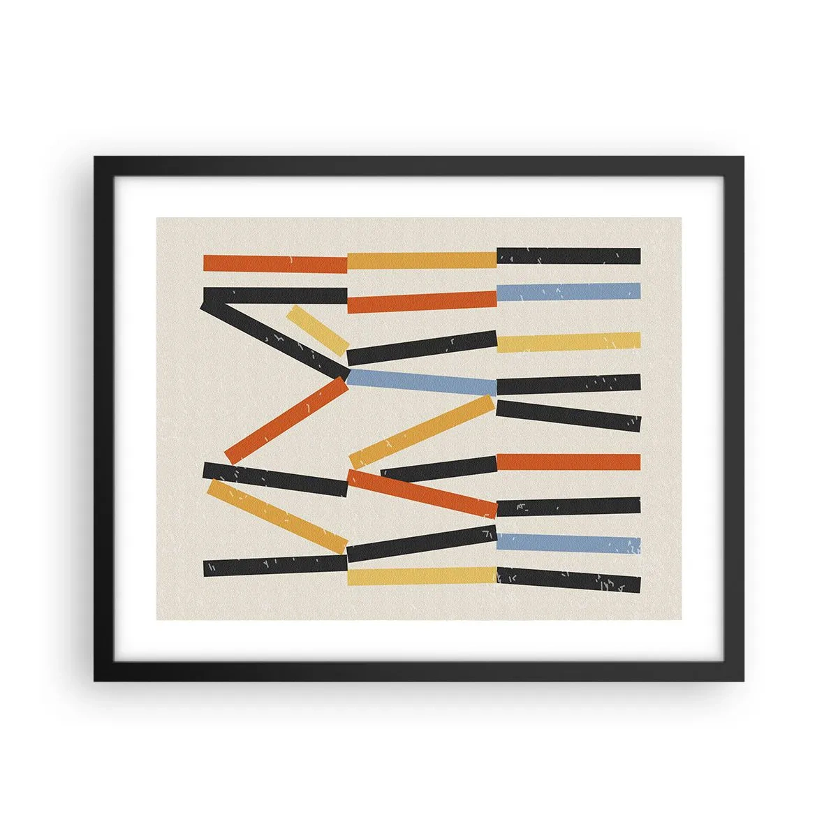 Poster in einem schwarzem Rahmen - Komposition auf der Ebene - 50x40 cm