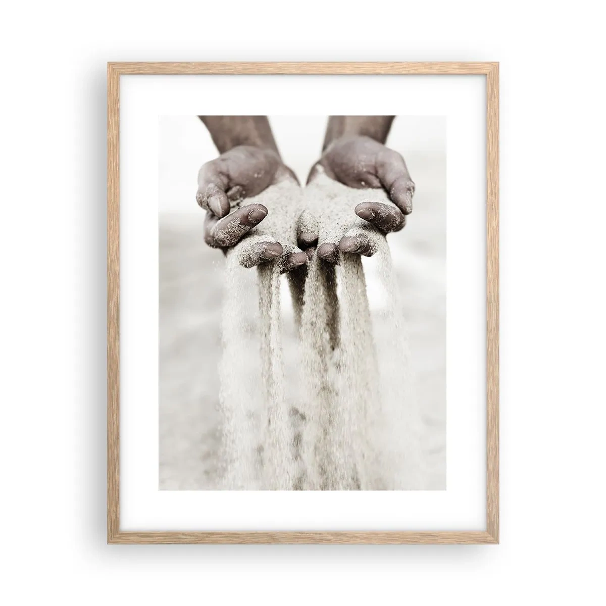 Poster in einem Rahmen aus heller Eiche - Mit diesen Händen… - 40x50 cm