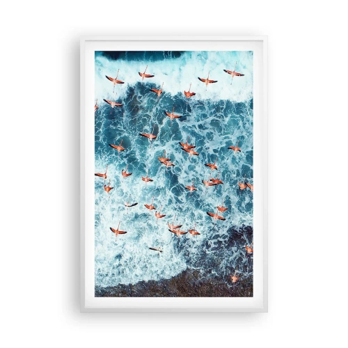 Poster in einem weißen Rahmen - Die Küstenparade - 61x91 cm