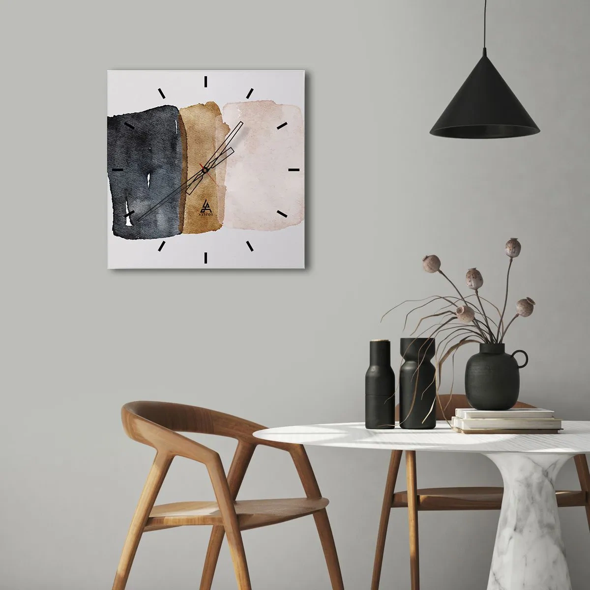 Wanduhr - Glasuhr - Die Komposition der Farben der Erde - 30x30 cm