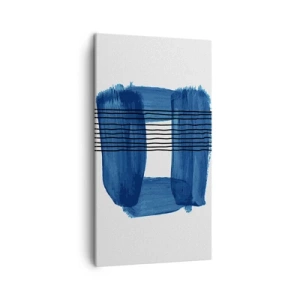 Bild auf Leinwand - Leinwandbild - Blaue und schwarze Komposition - 45x80 cm