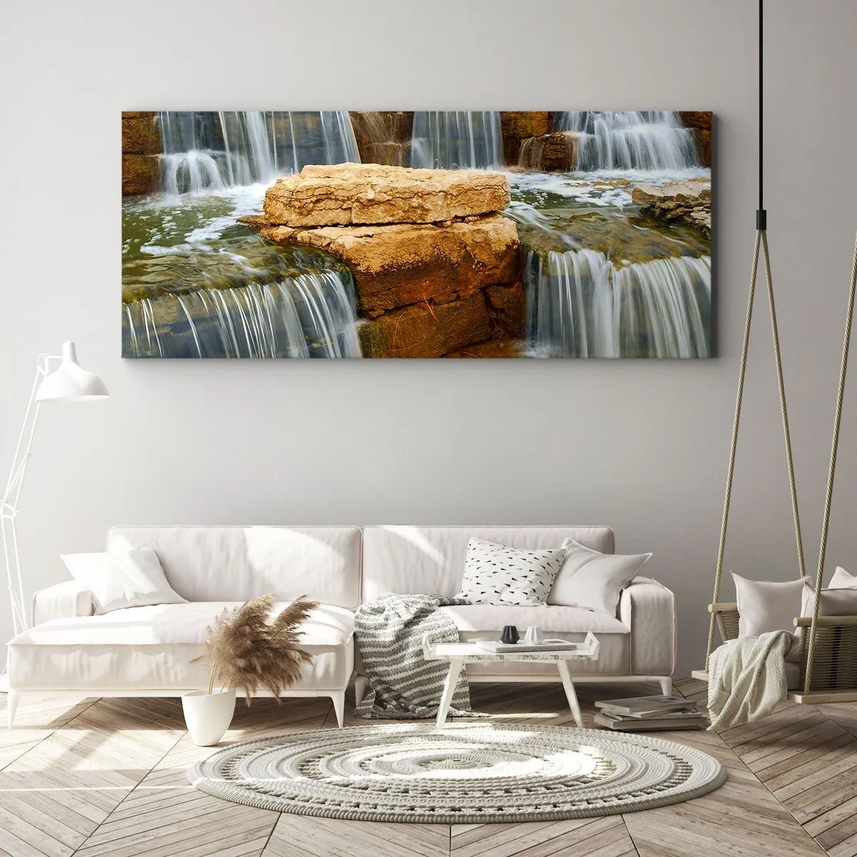 Bild auf Leinwand - Leinwandbild - Treppe zum Himmel - 90x30 cm