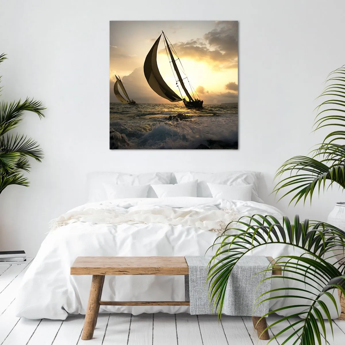 Bild auf Leinwand - Leinwandbild - Mit dem Wind und gegen den Wind - 70x70 cm