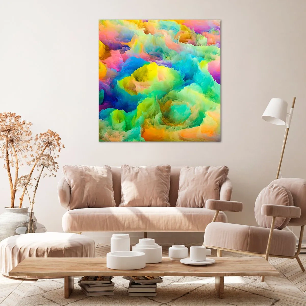 Bild auf Leinwand - Leinwandbild - Regenbogen unten - 70x70 cm