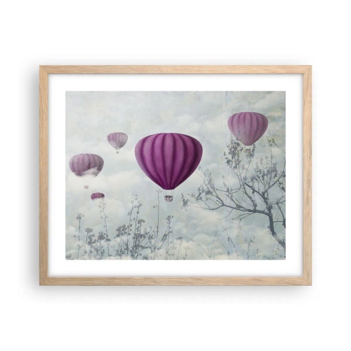 Poster in einem Rahmen aus heller Eiche - Wie Schiffe am Himmel - 50x40 cm