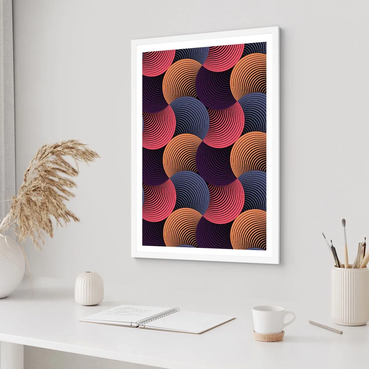 Poster in einem weißen Rahmen - Im kreisenden Rhythmus - 61x91 cm