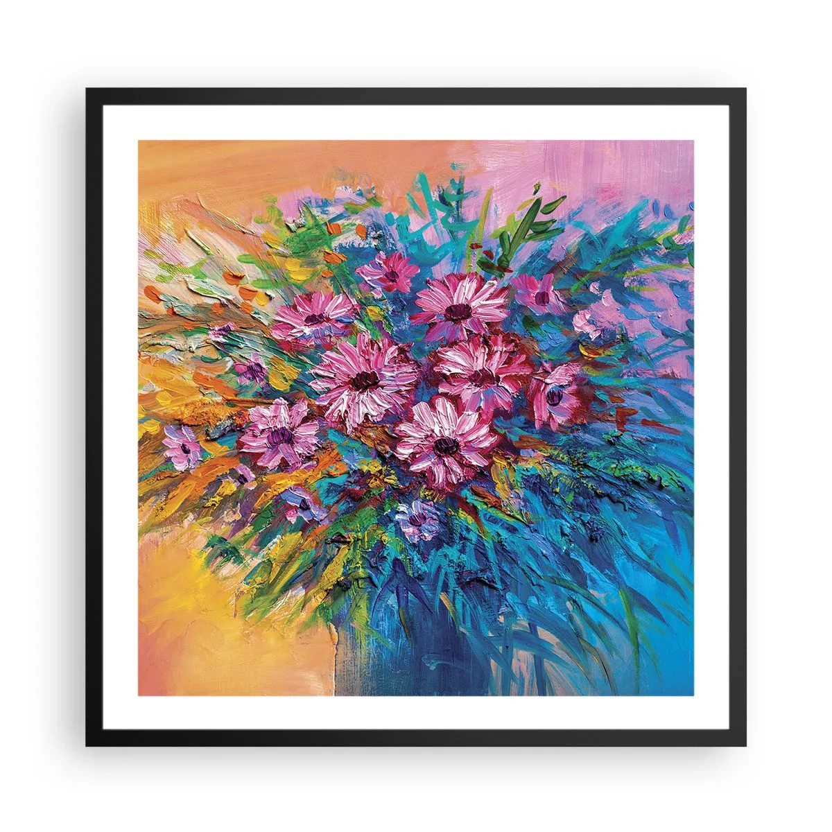 Poster in einem schwarzem Rahmen - Lebensenergie - 60x60 cm