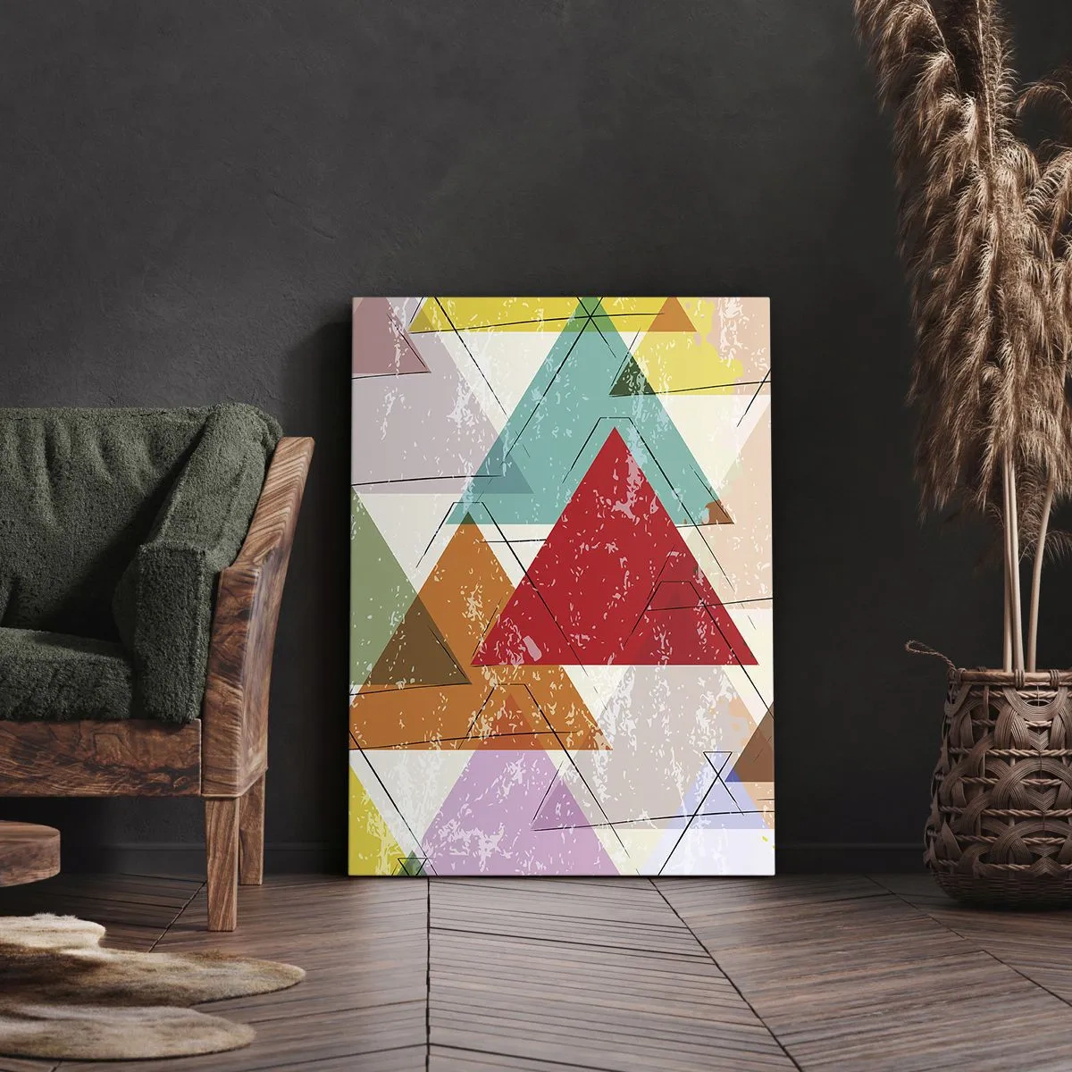 Bild auf Leinwand - Leinwandbild - Drei mal drei - 55x100 cm