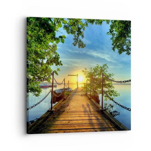 Bild auf Leinwand - Leinwandbild - Westen auf dem Wasser - 30x30 cm