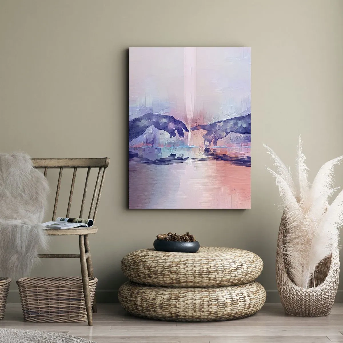 Bild auf Leinwand - Leinwandbild - Göttlicher Funke des Lebens - 55x100 cm