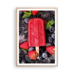 Poster in einem Rahmen aus heller Eiche - So schmeckt der heiße Sommer - 70x100 cm