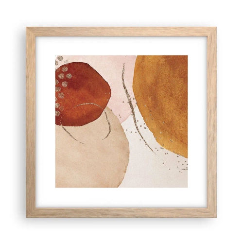 Poster in einem Rahmen aus heller Eiche - Rundheit und Bewegung - 30x30 cm