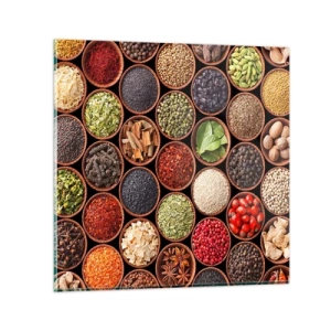 Glasbild - Bild auf glas - Alle Aromen der Welt - 30x30 cm