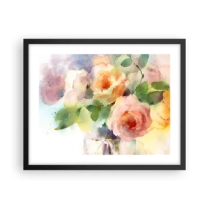 Poster in einem schwarzem Rahmen - Zart wie Aquarell - 50x40 cm