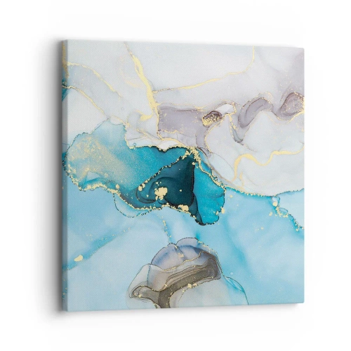 Bild auf Leinwand - Leinwandbild - Eine Studie über das Zusammentreffen von Grau und Türkis - 30x30 cm