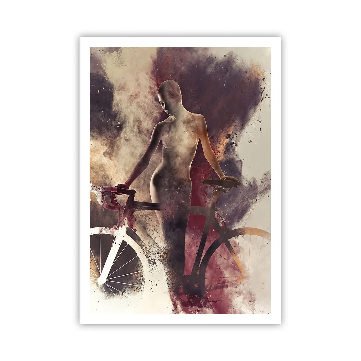 Poster - Eine Fahrradseele in Marmorformen - 70x100 cm