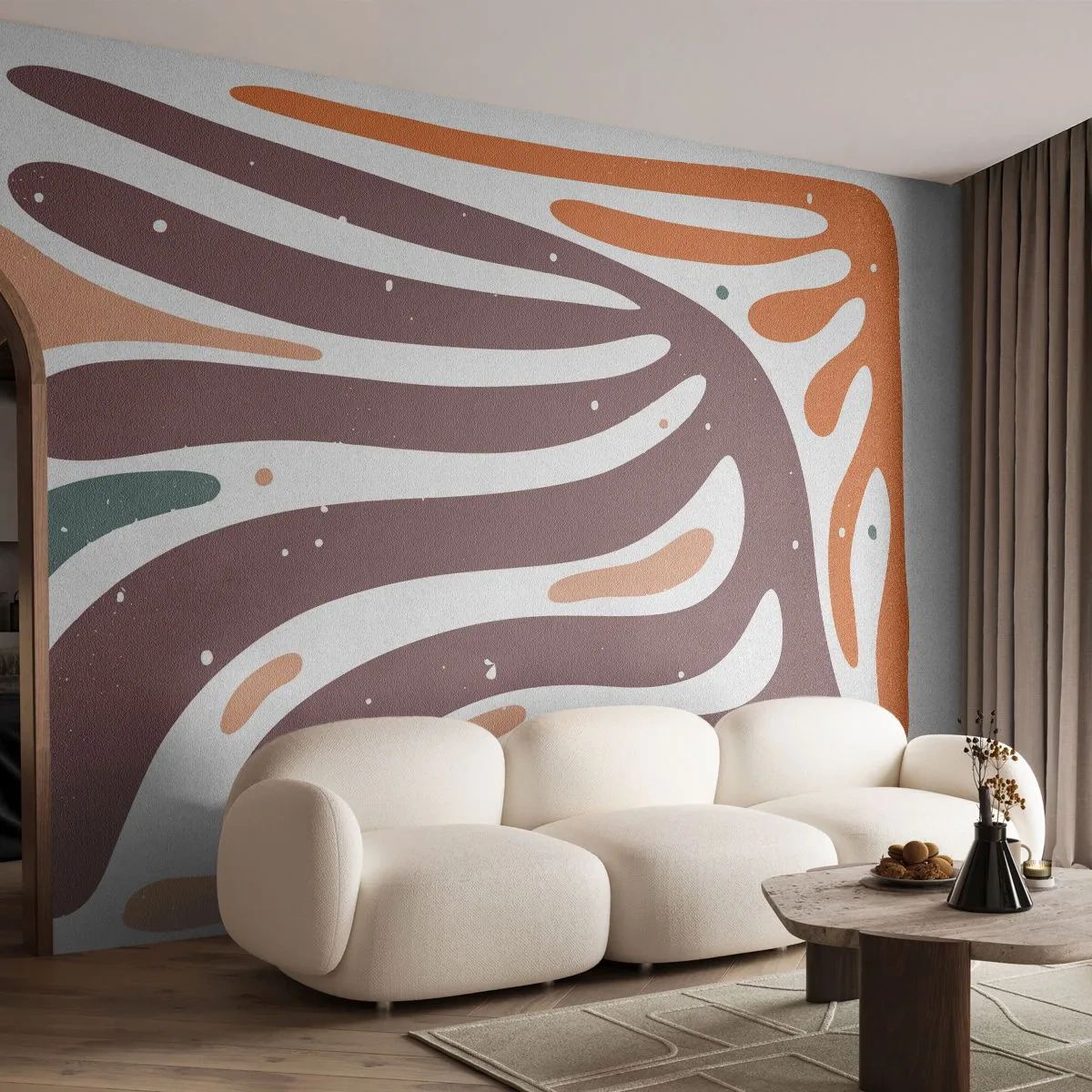 Fototapete Standard Eco - Strahlende organische Komposition - Boho, Minimalismus, Stück - 350x256 cm
