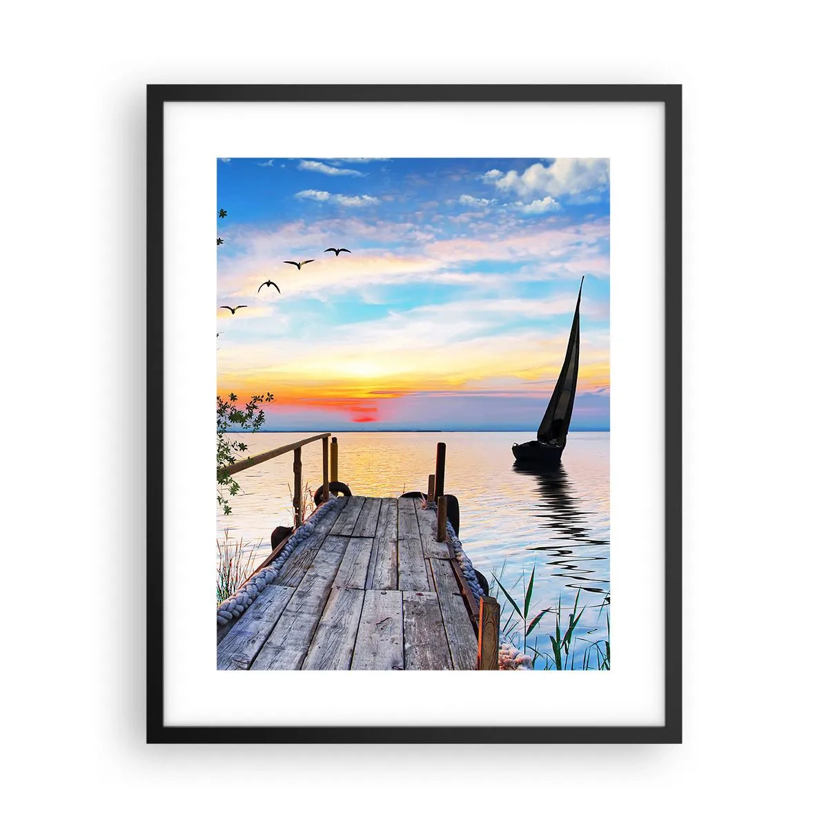 Poster in einem schwarzem Rahmen - Guten Abend - 40x50 cm