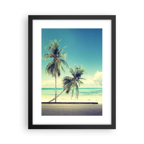 Poster in einem schwarzem Rahmen - Zeit um in die Ferien zu starten - 30x40 cm