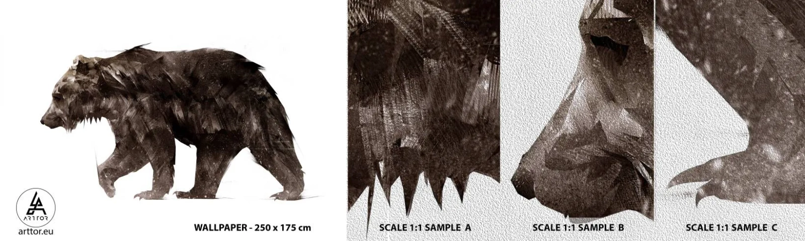 Fototapeten Muster Premium Sand - Ich trage immer echtes Fell! - Tiere, Tragen, Abstraktion - 100x30 cm