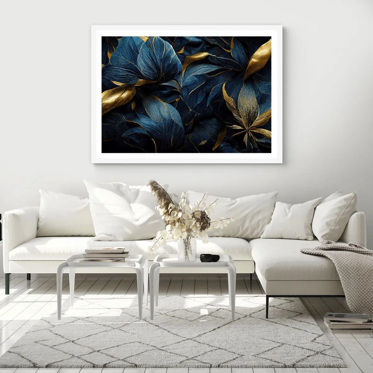 Poster in einem weißen Rahmen - Mit Gold gefüttert - 70x50 cm