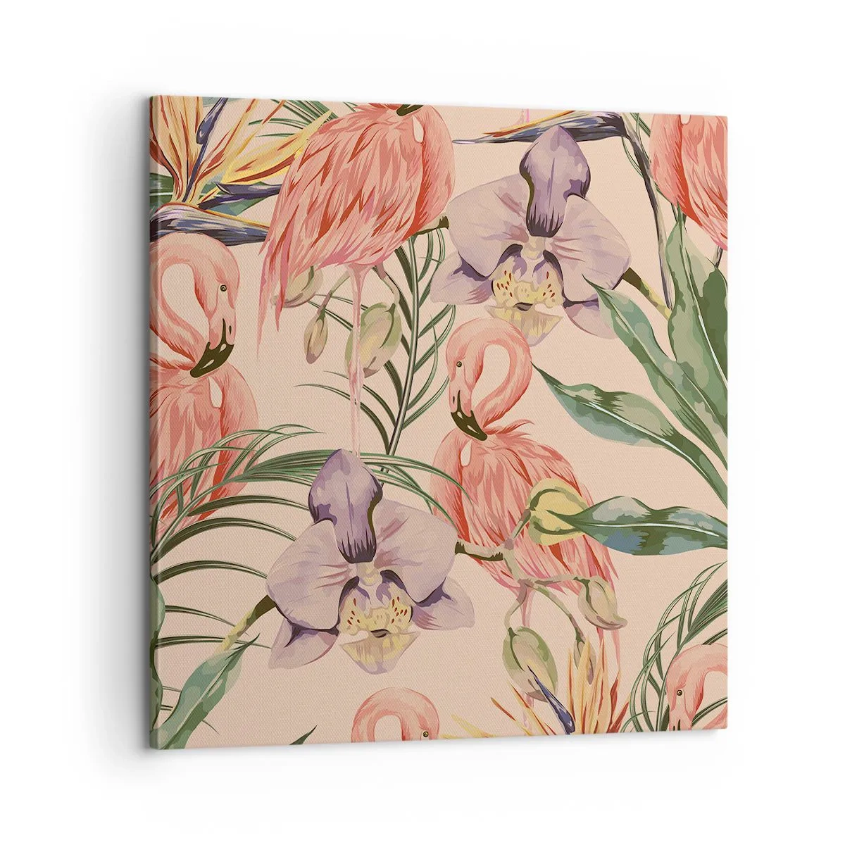 Bild auf Leinwand - Leinwandbild - Rosa Ballett in Blumen - 60x60 cm