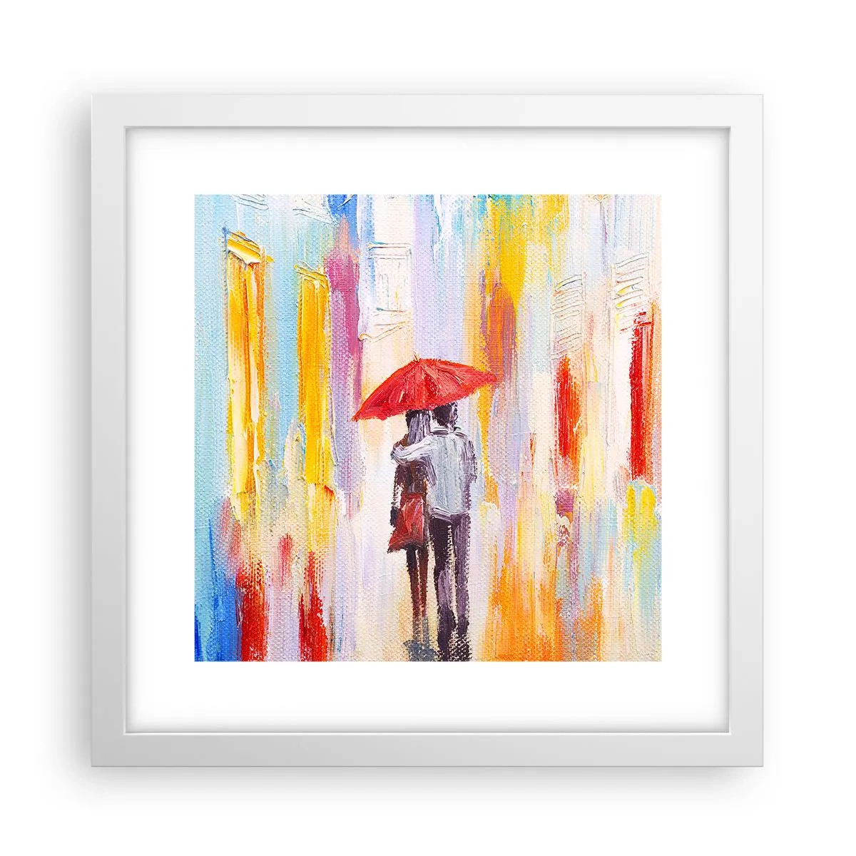 Poster in einem weißen Rahmen - Lass es weiter regnen - 30x30 cm