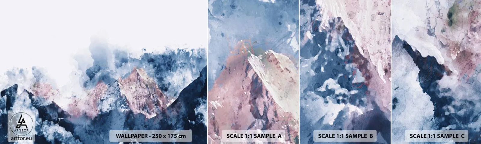 Fototapeten Muster Selbstklebend Deluxe Sticker - Das sind die Spitzen! - Abstraktion, Stück, Berge - 100x30 cm