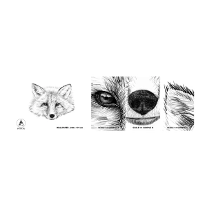 Fototapetenmuster Standard Eco - Können diese Augen lügen? - Tiere, Fuchs, Grafik - 100x30 cm