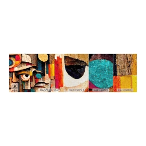 Fototapeten Muster Premium Canvas - Ich sehe dich… - Abstraktion, Holz, Skulptur - 100x30 cm
