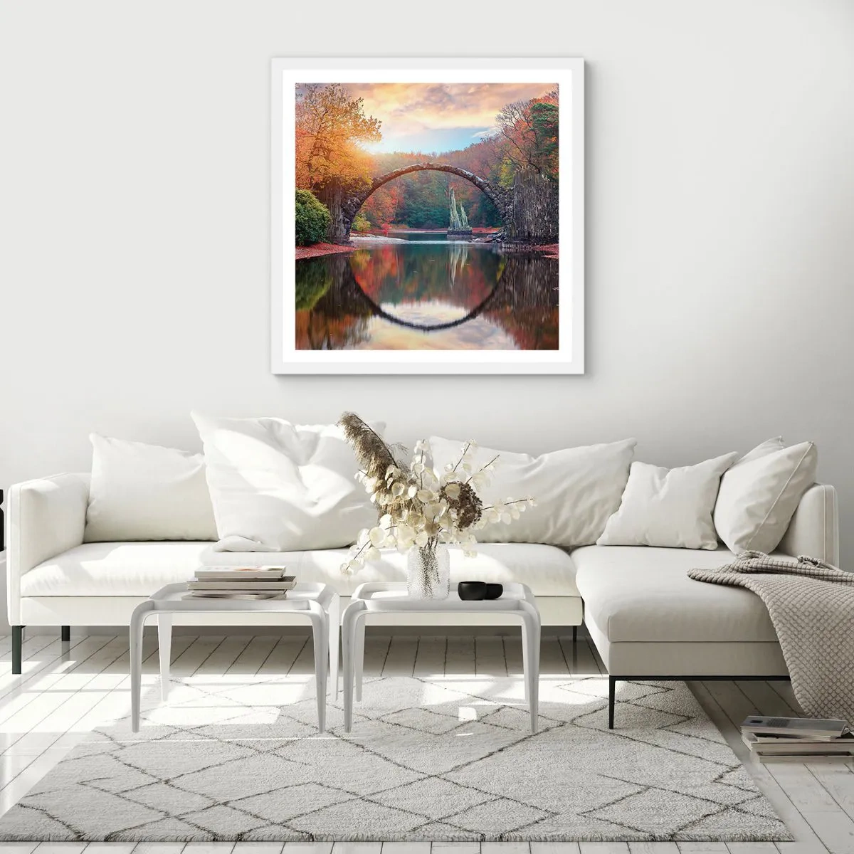 Poster in einem weißen Rahmen - Auf der anderen Seite des Spiegels - 30x30 cm