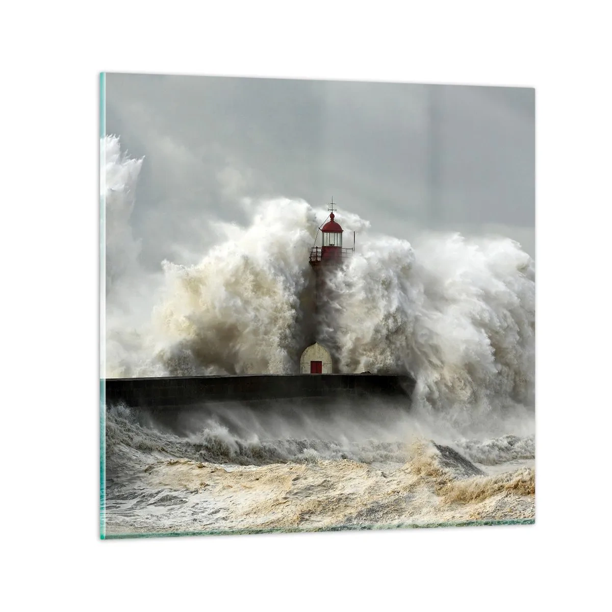 Glasbild - Bild auf glas - Die Wut des Ozeans - 70x70 cm