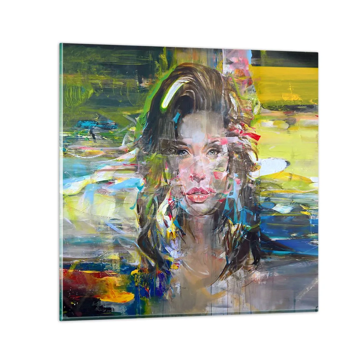 Glasbild - Bild auf glas - Hinter der Luft ein Vorhang - 40x40 cm