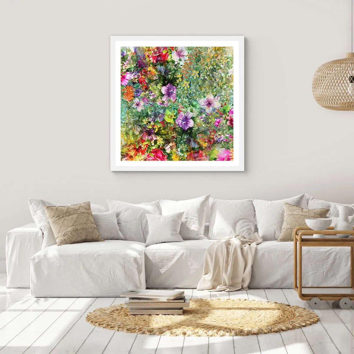 Poster in einem weißen Rahmen - In Blumen für das Verderben - 50x50 cm