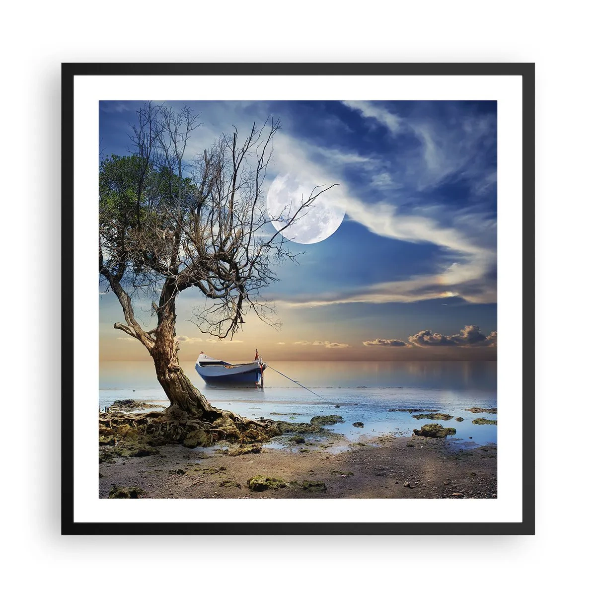 Poster in einem schwarzem Rahmen - Ist das das Ende oder der Anfang? - 60x60 cm