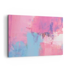 Bild auf Leinwand - Leinwandbild - Abstrakte Komposition in Pink und Blau - 120x80cm - Rosa, Blau und eine Prise Licht - Moderne Wanddekoration für Wohnzimmer und Schlafzimmer ARTTOR