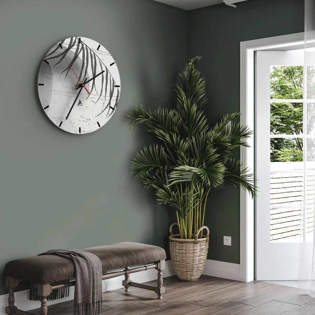 Wanduhr - Glasuhr - Subtile Exotik der Natur - 40x40 cm