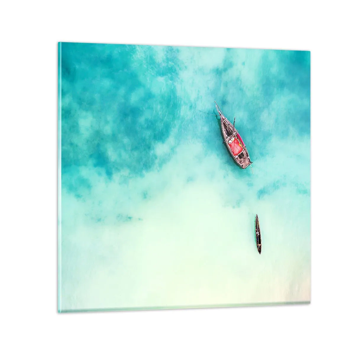 Glasbild - Bild auf glas - Denn an den Stränden von Sansibar, wenn der Wasserüberschuss ... - 40x40 cm