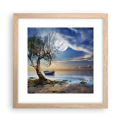 Poster in einem Rahmen aus heller Eiche - Ist das das Ende oder der Anfang? - 30x30 cm