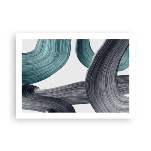 Poster - Smaragdgrüne und schwarze Pfade - 70x50 cm