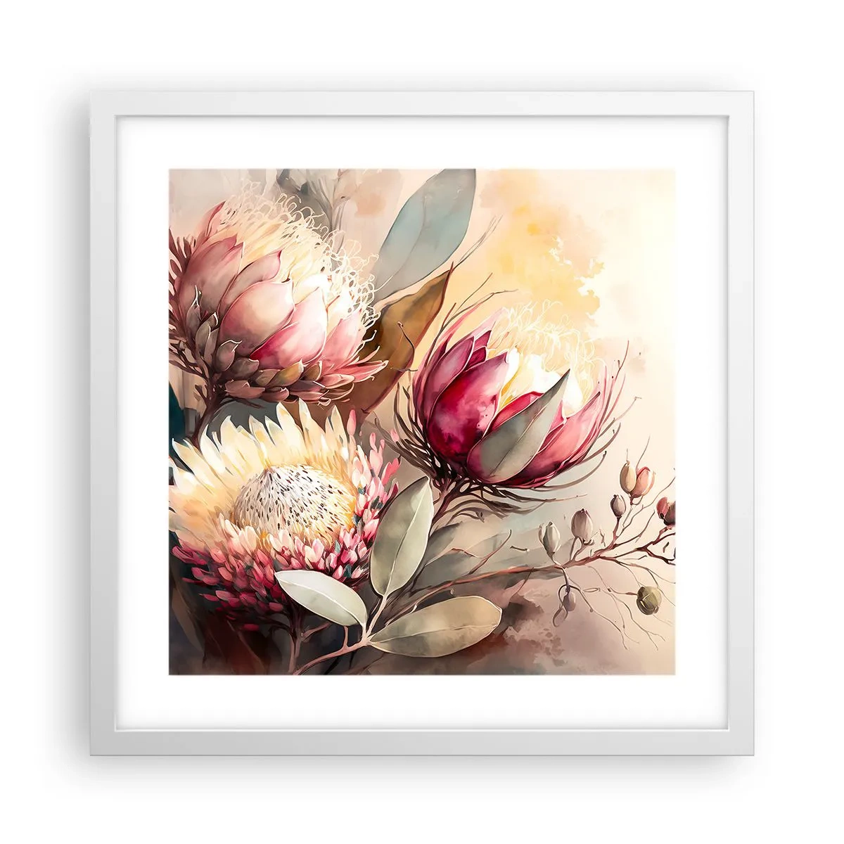 Poster in einem weißen Rahmen - Im Profil und en face - 40x40 cm