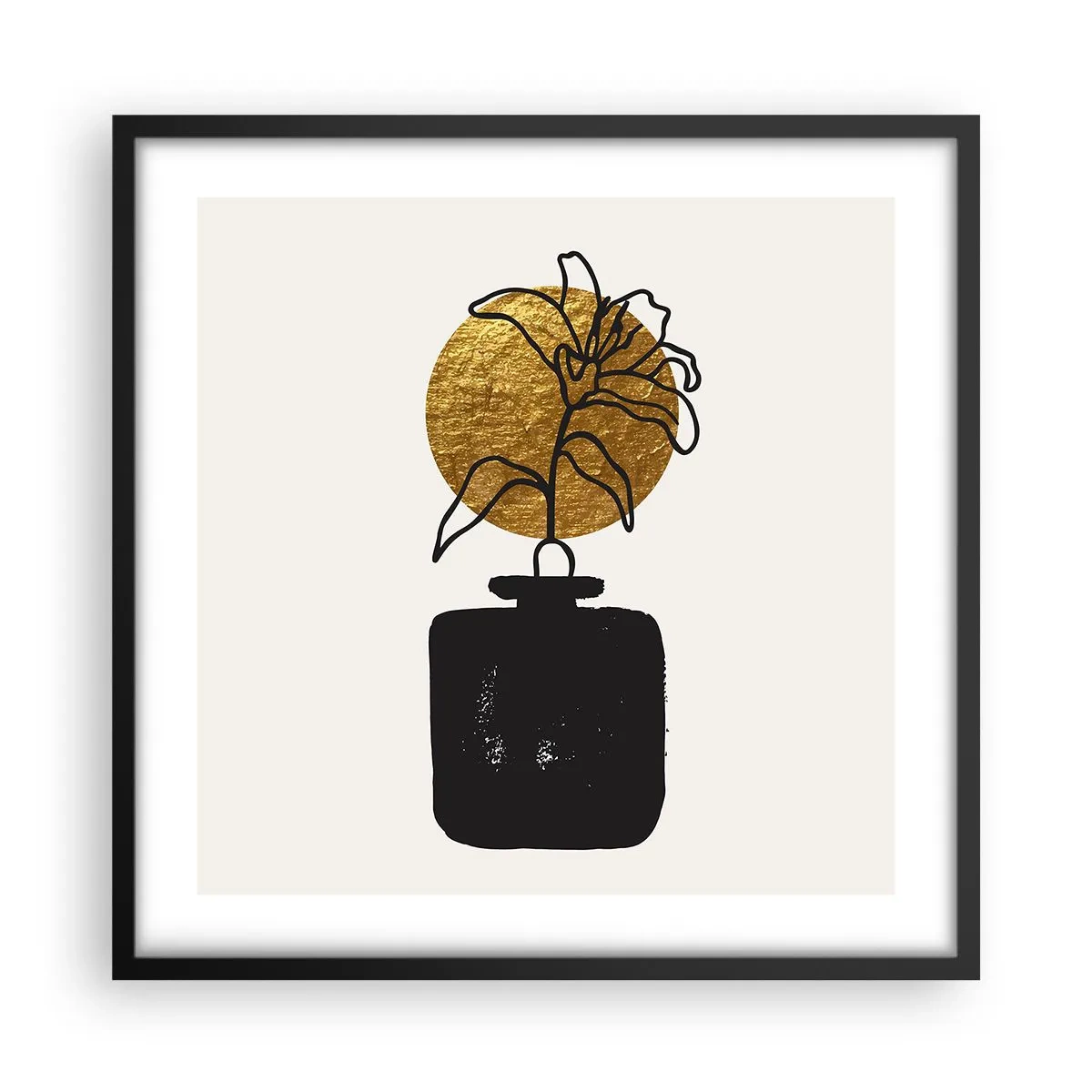 Poster in einem schwarzem Rahmen - Schönheit ist Gold wert - 50x50 cm