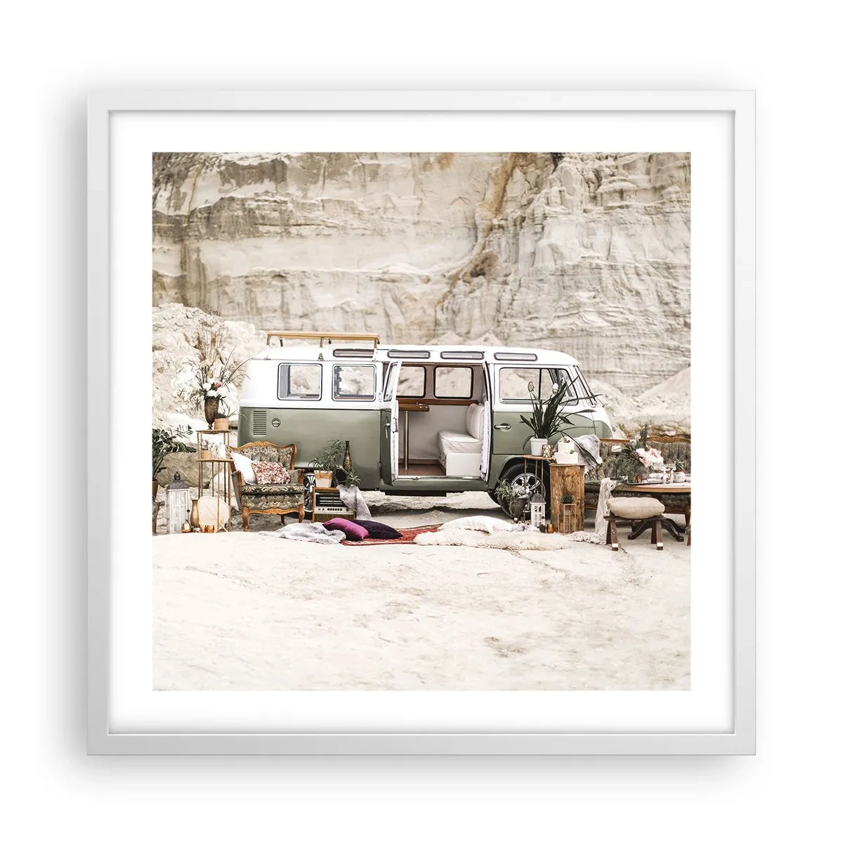 Poster in einem weißen Rahmen - Es ist die Zeit, die Reise zu beginnen - 50x50 cm